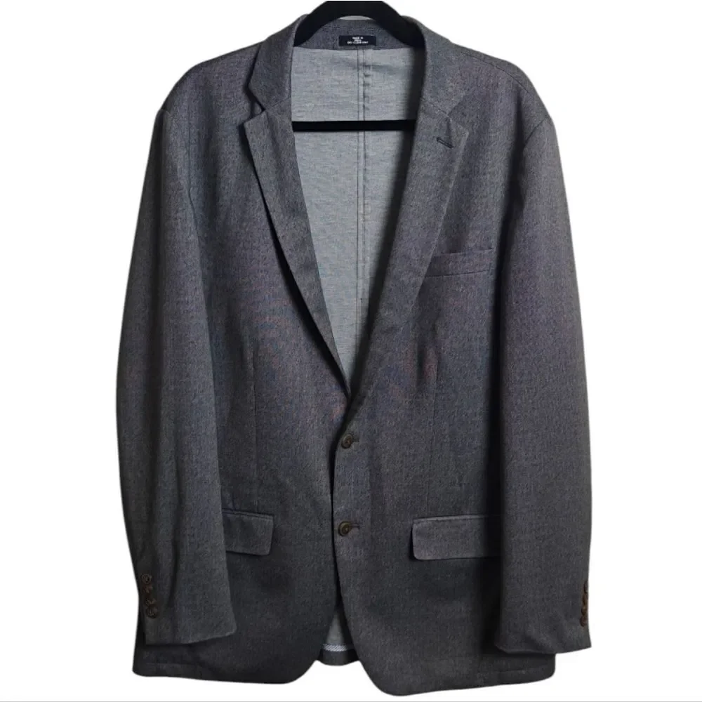 Haggar In Motion Tailored Fit The Knit Blazer In Gray Size 44 L